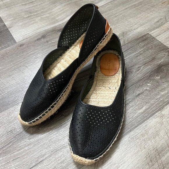 Rag & Bone Georgia Espadrilles Leather Flat Shoes Black Women’s Size 36.5 - Picture 1 of 10